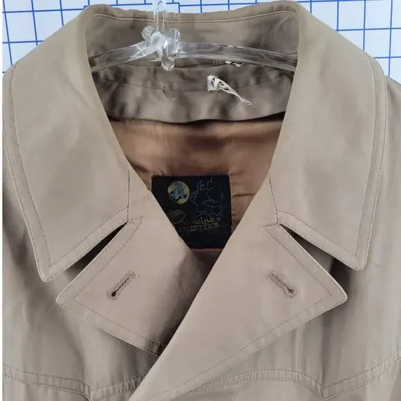 Princine Imports Vintage Beige Double Breasted Trench Coat Classic Style